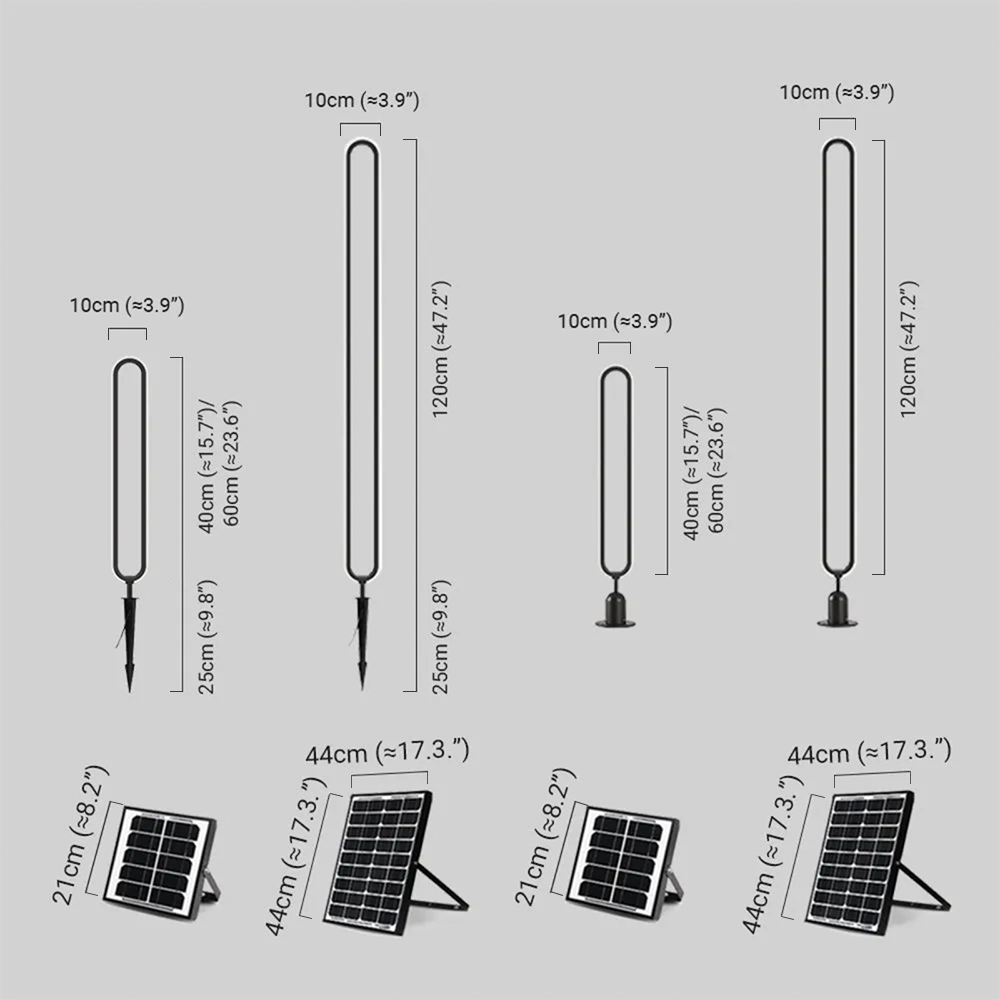 Modern Außenstehleuchte LED Ring Schwarz Metall Solar Garten