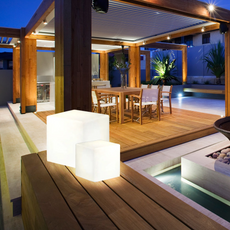 Moderne Weiße Außenleuchte Acryl Geometrisches Außenleuchte