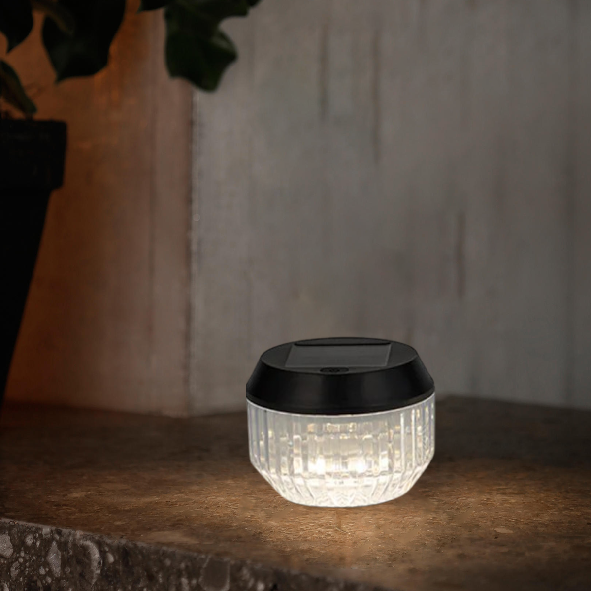 Moderne Außenleuchte LED Schwarz Acryl Solar Garten/Terrasse 