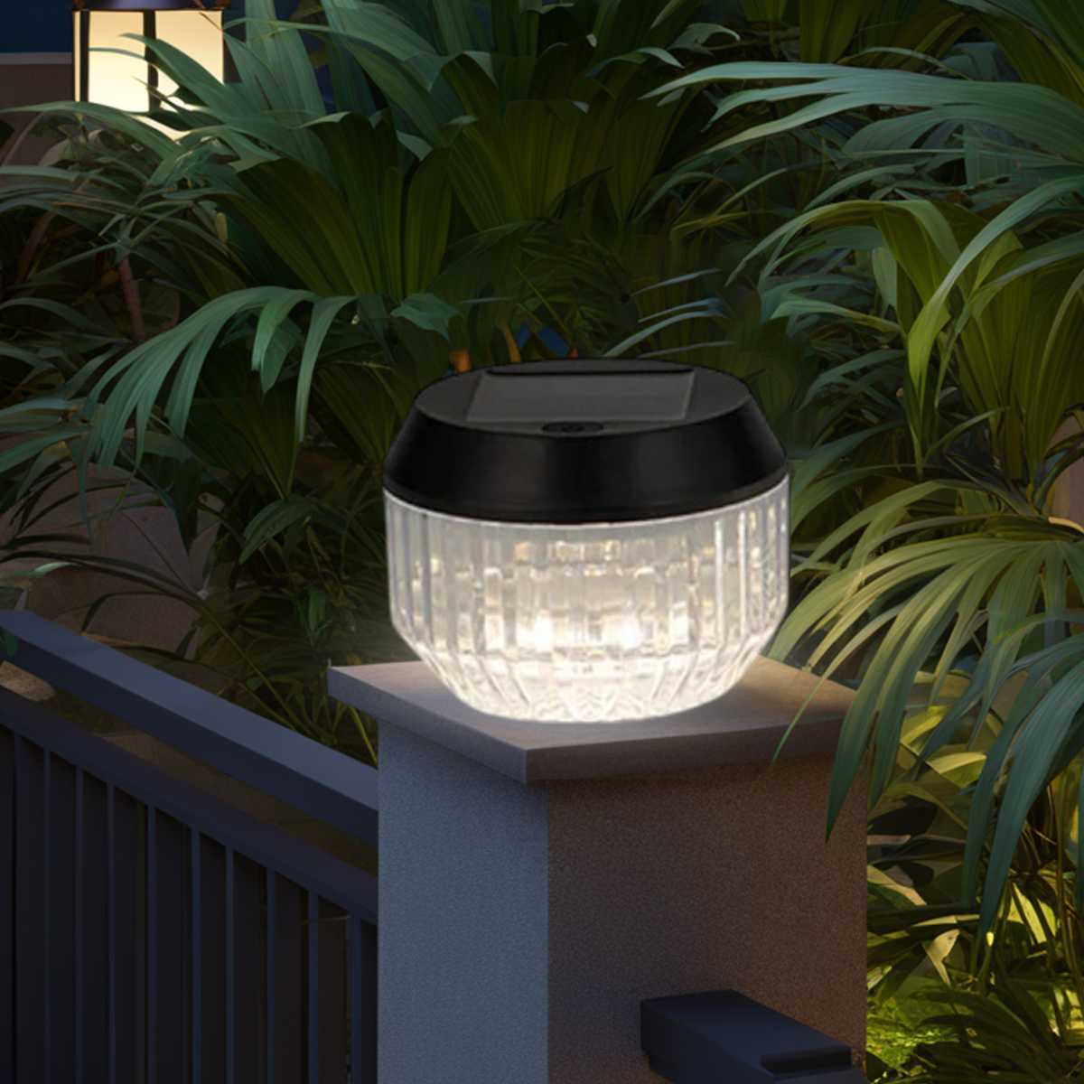 Moderne Außenleuchte LED Schwarz Acryl Solar Garten/Terrasse 