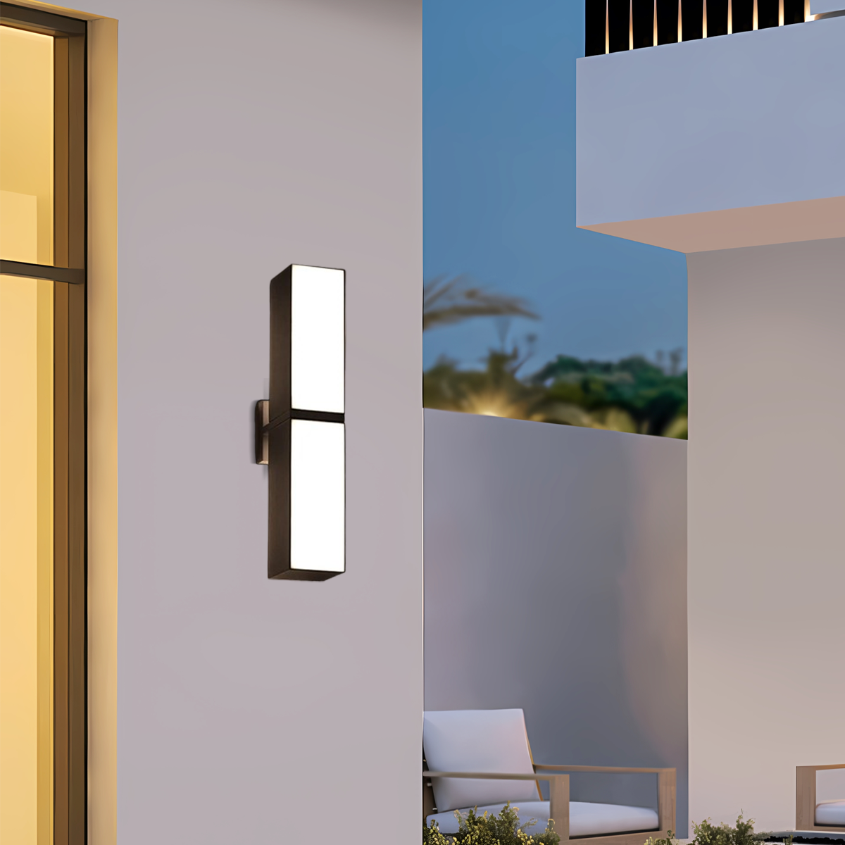 Moderne Außenwandleuchte LED Schwarz Geometrischer Drehbar Flur /Außen