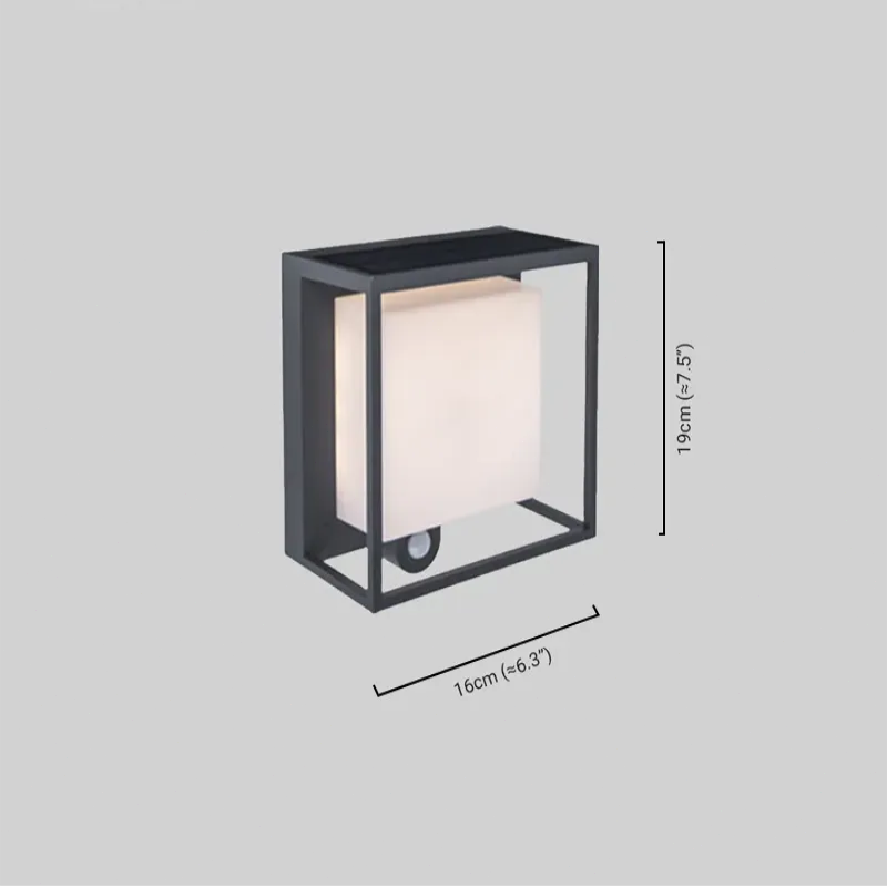 Industrial Außenwandleuchte LED Sensor Solar Acryl Schwarz Hof