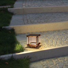 Moderne Außenlampe Schwarz Gold Metall Rechteckig Garten