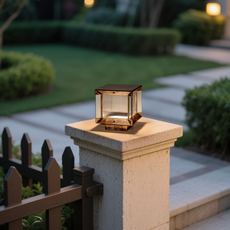 Moderne Außenlampe Schwarz Gold Metall Rechteckig Garten