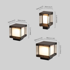 Moderne Außenlampe Schwarz Gold Metall Rechteckig Garten