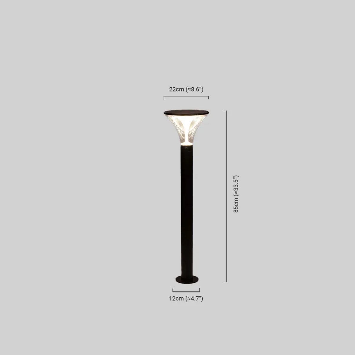 Modern AußenStehleuchte LED Konisch Schwarz Acryl Solar Garten