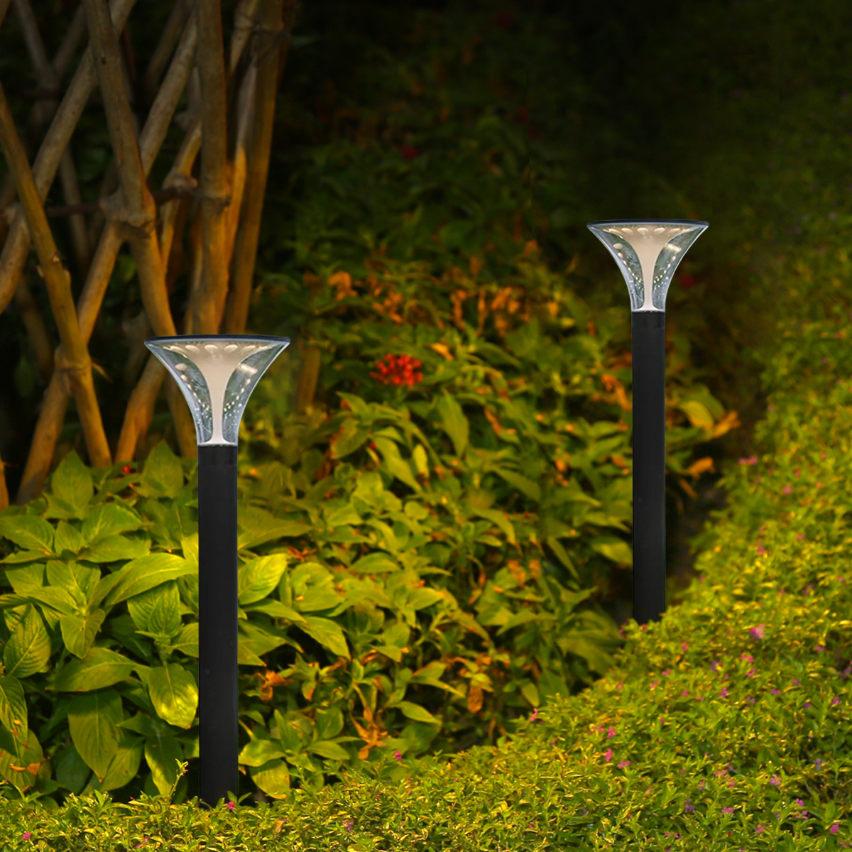 Modern AußenStehleuchte LED Konisch Schwarz Acryl Solar Garten