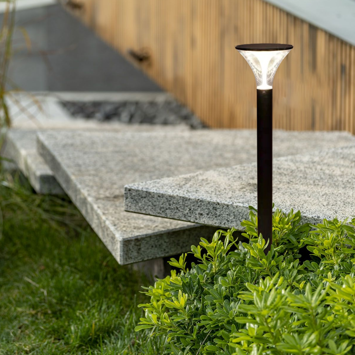 Modern AußenStehleuchte LED Konisch Schwarz Acryl Solar Garten