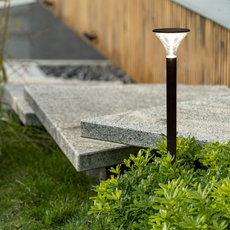 Modern AußenStehleuchte LED Konisch Schwarz Acryl Solar Garten