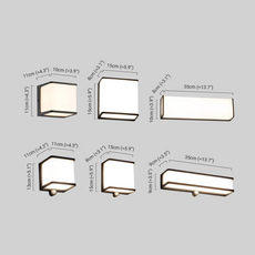 Moderne Außenwandleuchte LED Sensor Rechteckig Schwarz Acryl Balkon/Garten