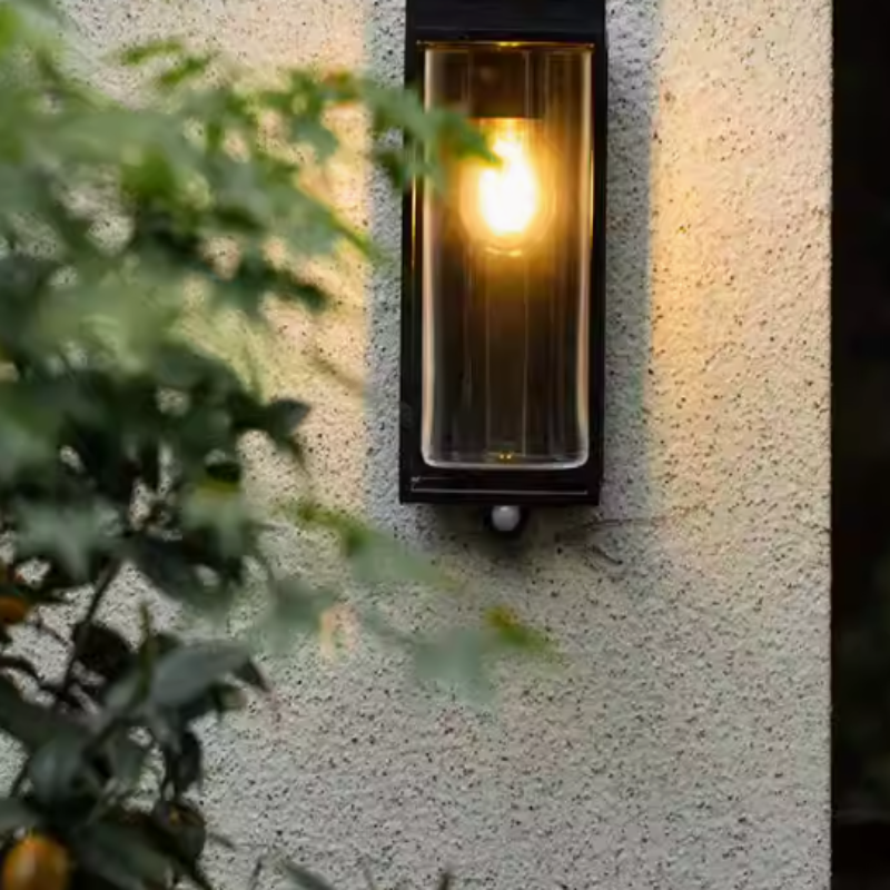 Modern Wandlampe Glas Schwarz Garten