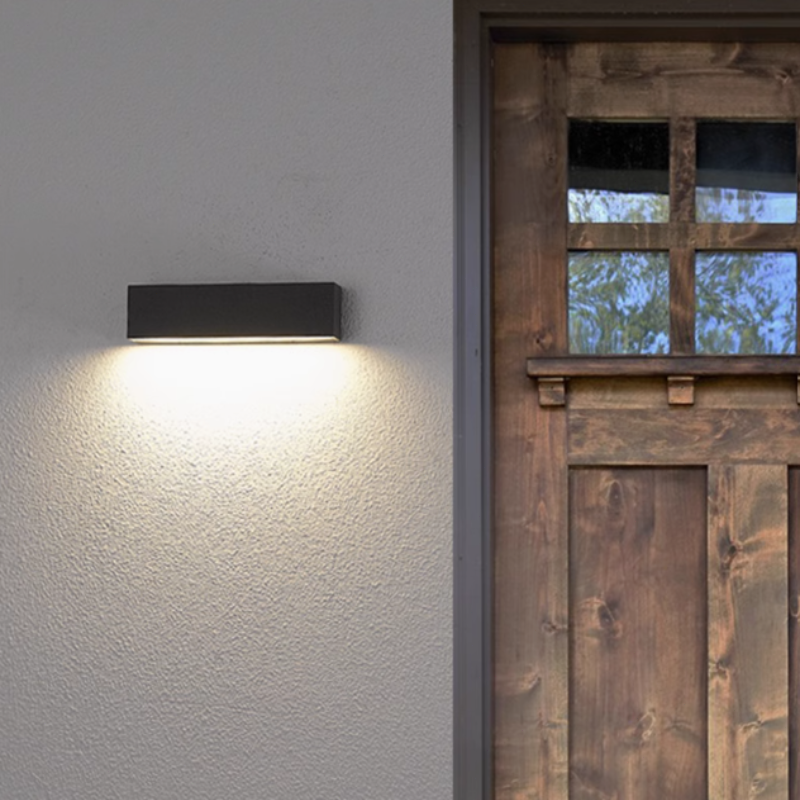 Modern Metall Rechteckig Schwarz Wandlampe Garten