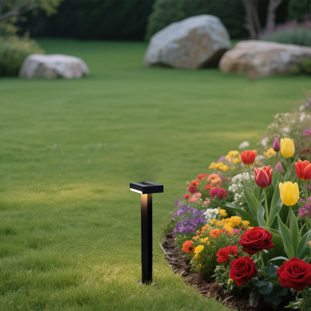 Minimalistisch Außenstehleuchte LED Schwenkbar Schwarz Metall Garten
