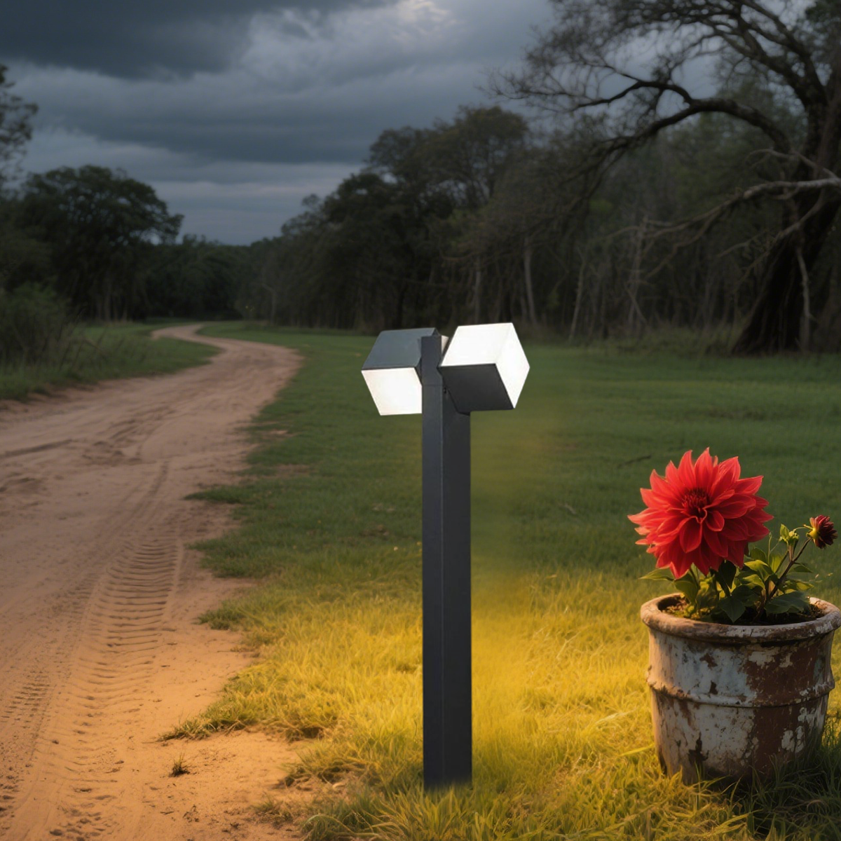 Minimalistisch Außenstehleuchte LED Schwenkbar Schwarz Metall Garten