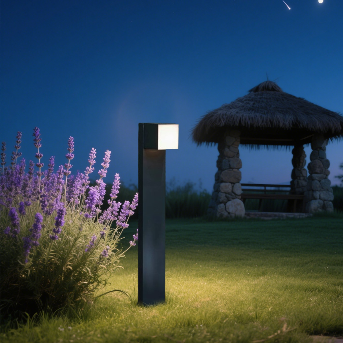 Minimalistisch Außenstehleuchte LED Schwenkbar Schwarz Metall Garten