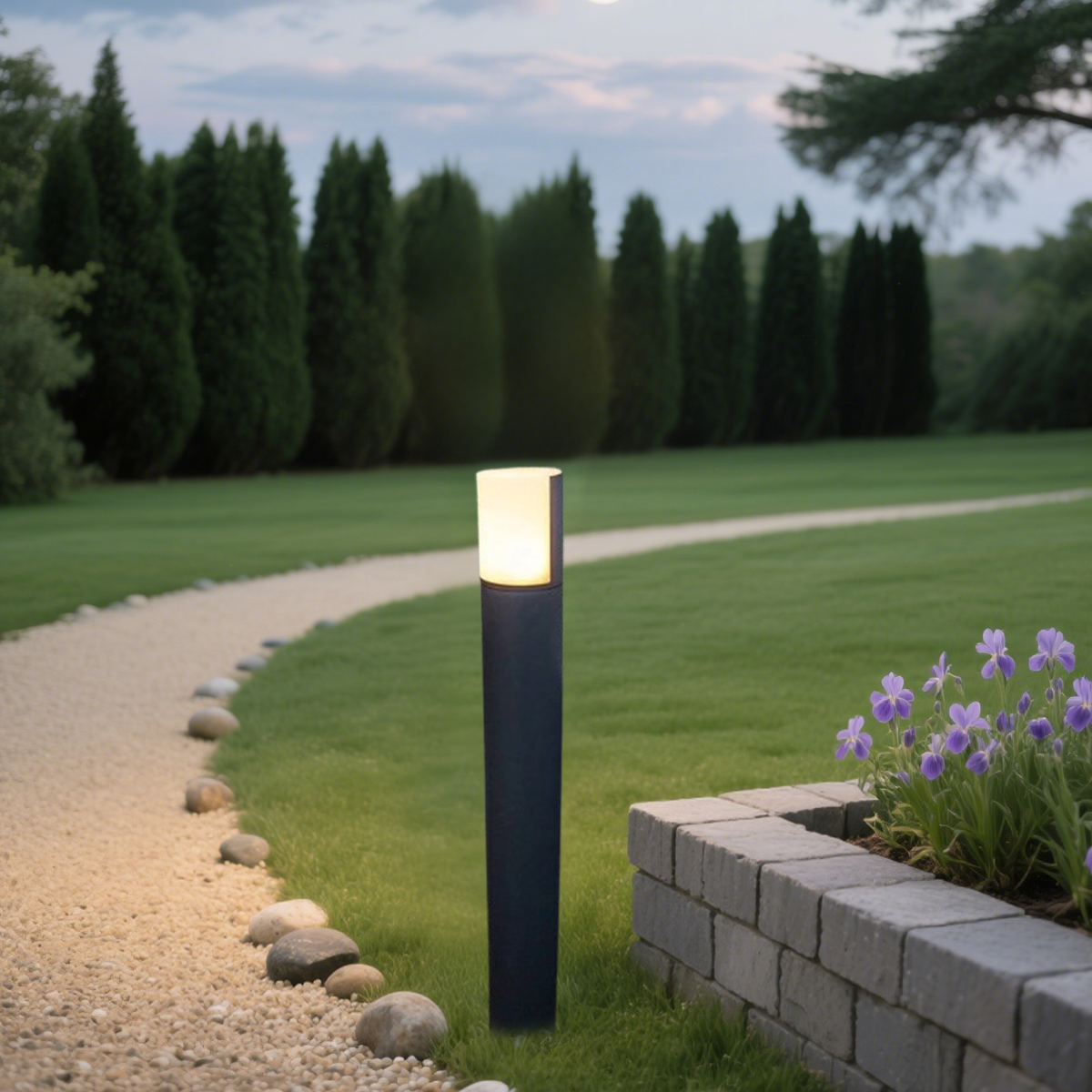 Minimalistisch Außenstehleuchte LED Schwenkbar Schwarz Metall Garten