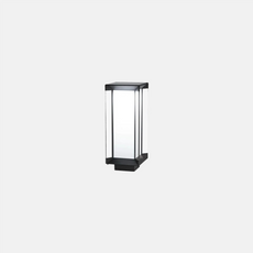 Moderne Außenstehleuchte LED Rechteckig Schwarz Glas Solar Garten/Terrasse