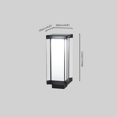 Moderne Außenstehleuchte LED Rechteckig Schwarz Glas Solar Garten/Terrasse