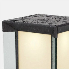 Moderne Außenstehleuchte LED Rechteckig Schwarz Glas Solar Garten/Terrasse