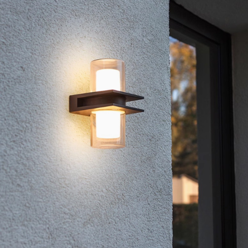 Modern Außenwandleuchte LED Metall Schwarz Passage