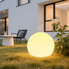 Modern Außensockelleuchte LED Kugel Weiß Resin RGB Garten