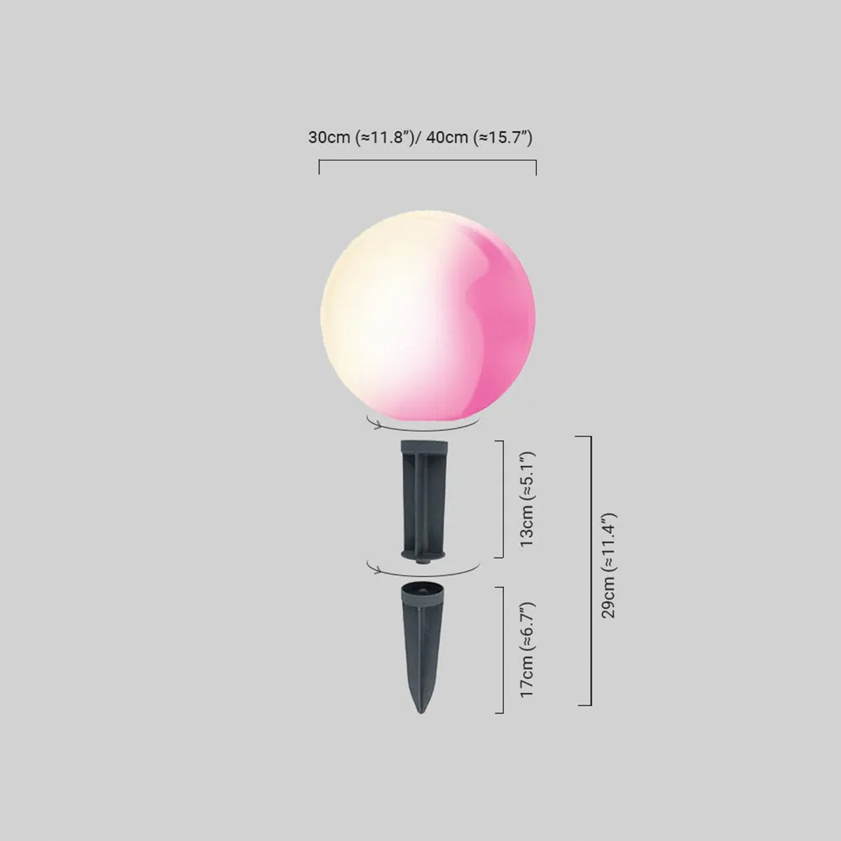 Modern Außensockelleuchte LED Kugel Weiß Resin RGB Garten