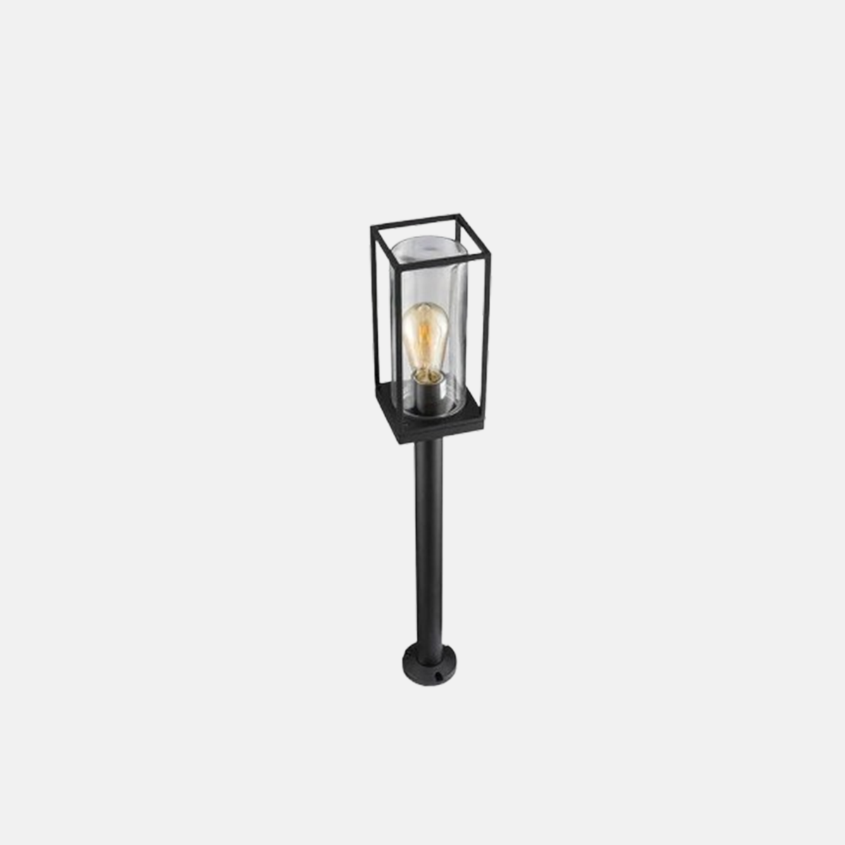 Modern Außenstehleuchte LED  Rechteckig Schwarz Metall Solar Garten
