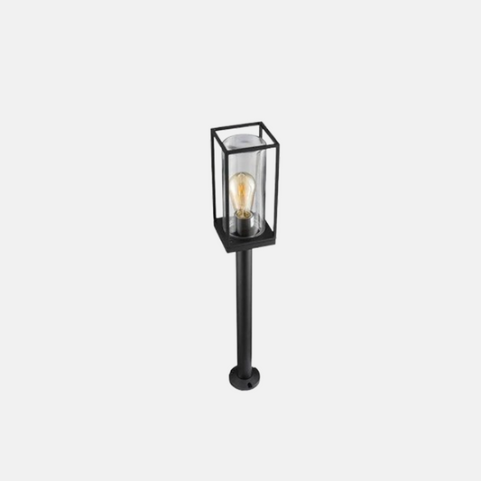 Modern Außenstehleuchte LED  Rechteckig Schwarz Metall Solar Garten