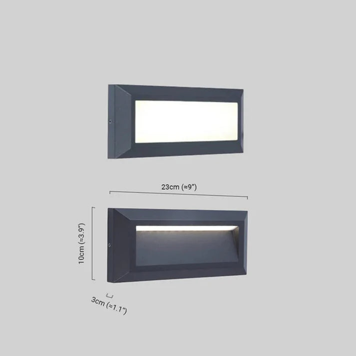Maßzeichnung der modern Wandlampe Metall Schwarz Außen 