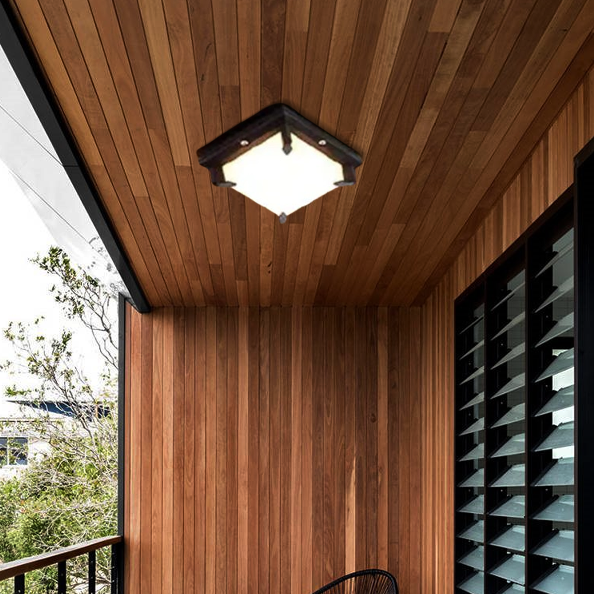 Moderne Außenleuchte  LED Geometrie Schwarz Metall Flur/Garten/Balkon