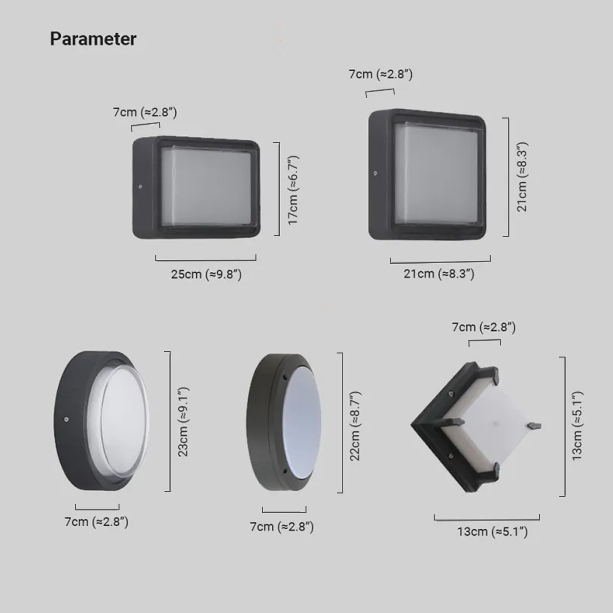 Moderne Außenleuchte  LED Geometrie Schwarz Metall Flur/Garten/Balkon