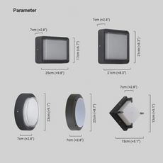 Moderne Außenleuchte  LED Geometrie Schwarz Metall Flur/Garten/Balkon