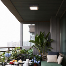 Moderne Außenleuchte  LED Geometrie Schwarz Metall Flur/Garten/Balkon