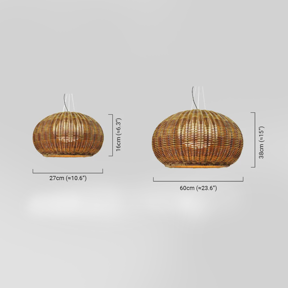 Landhaustil Außenpendelleuchte LED Lanterne Bambus/Acryl Garten/Terrasse