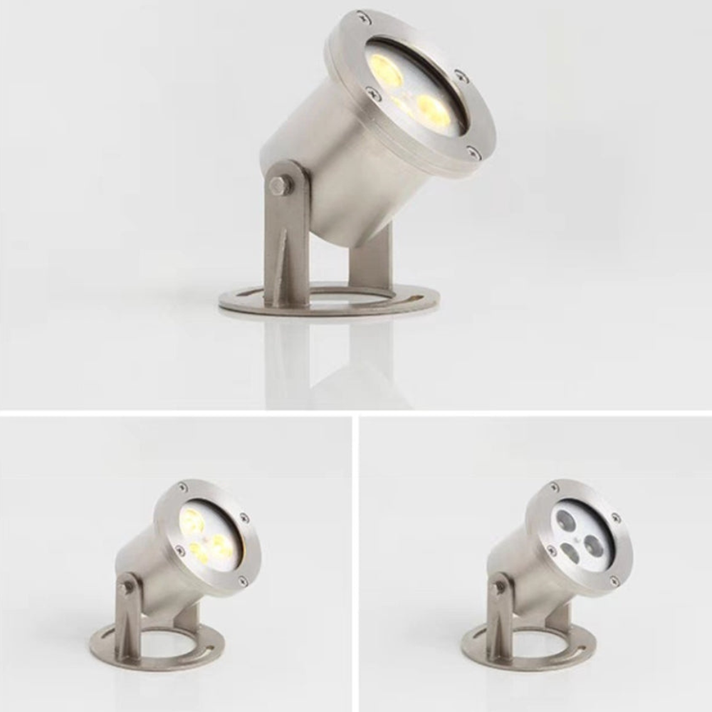  Modern LED Außenleuchte/Strahler Silber Metall/Glas Hof/Garten