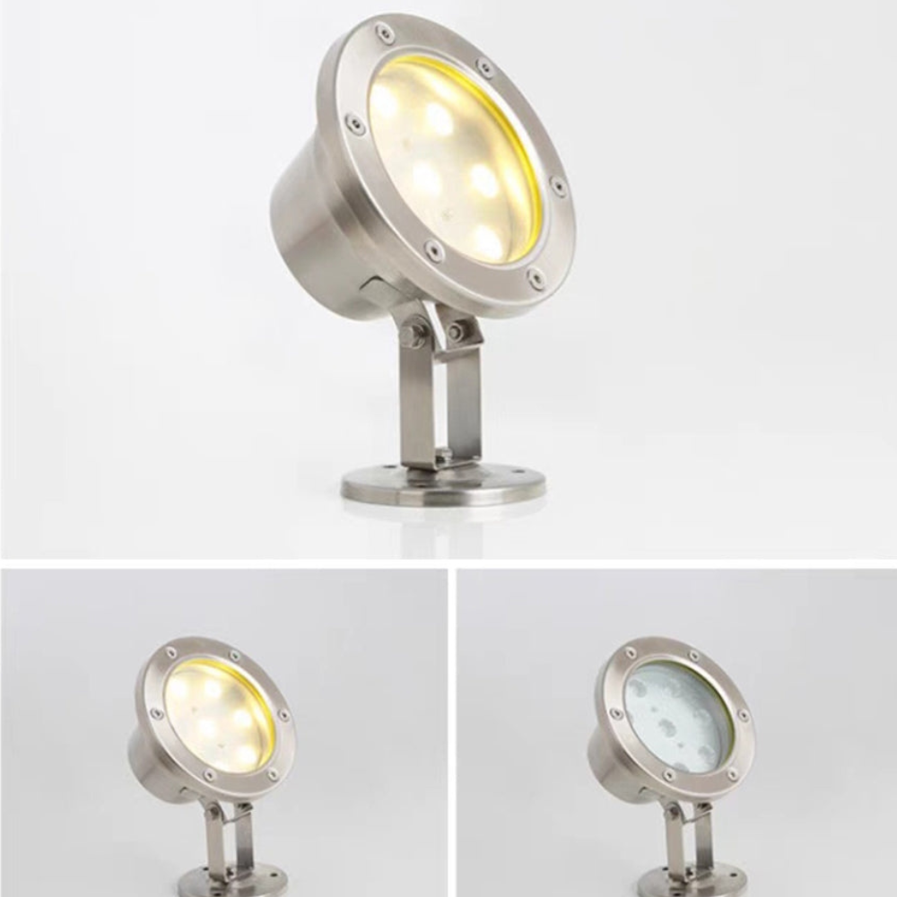  Modern LED Außenleuchte/Strahler Silber Metall/Glas Hof/Garten