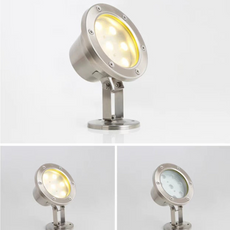  Modern LED Außenleuchte/Strahler Silber Metall/Glas Hof/Garten
