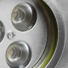  Modern LED Außenleuchte/Strahler Silber Metall/Glas Hof/Garten