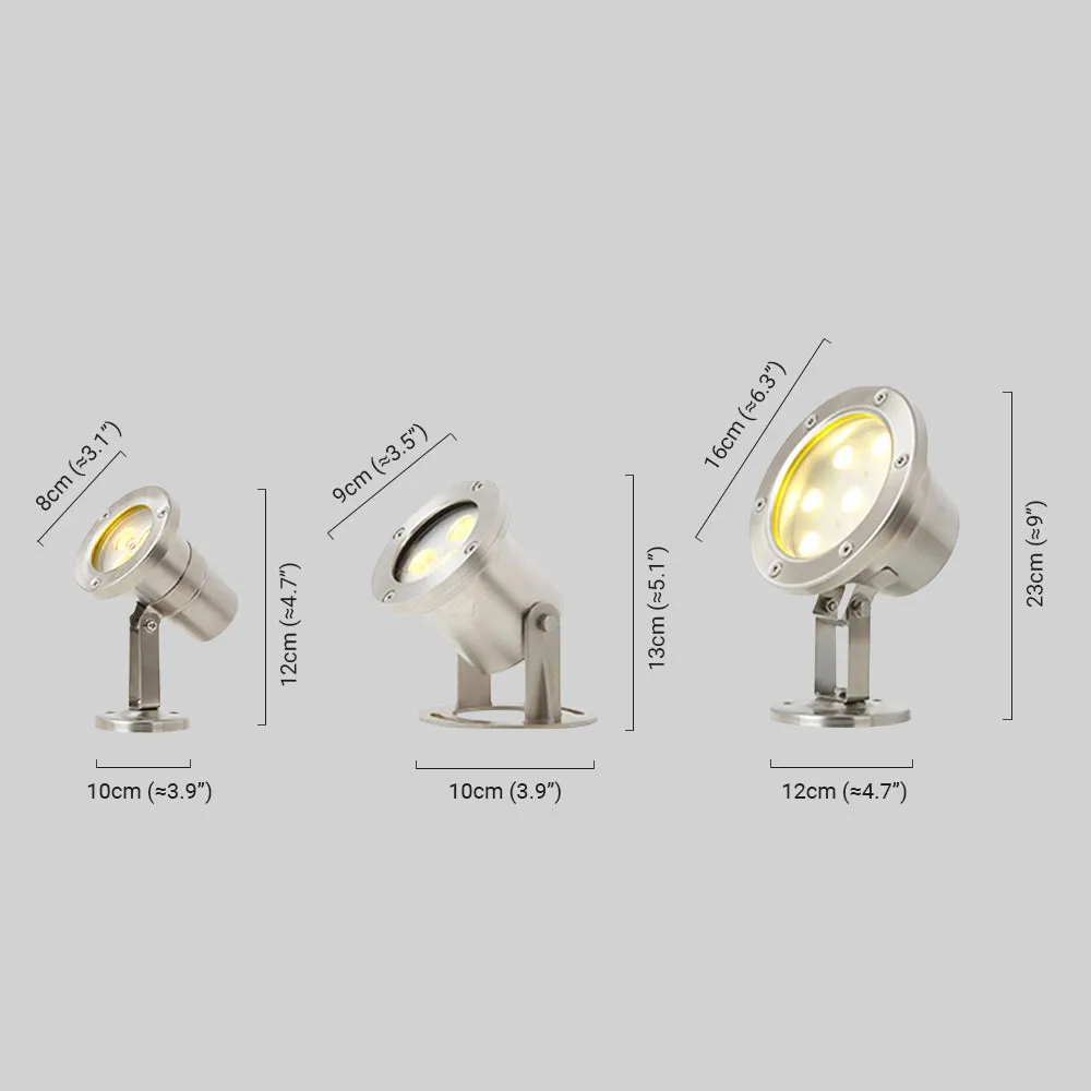  Modern LED Außenleuchte/Strahler Silber Metall/Glas Hof/Garten