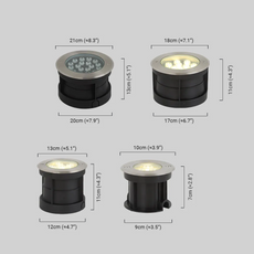 Modern Außenleuchte/Strahler LED Schwarz Metall/Glas Garten/Boden