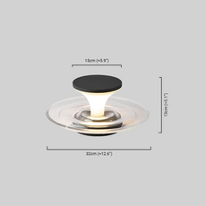 Moderne Außen Boden Lampe Rund Acryl/Metall Solar Schwarz Pool
