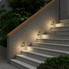 Modern Außenleuchte LED Dreieck Metall Dunkelgrau Treppenhaus