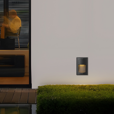 Moderne Außenlampe Schwarz Metall Acryl Rechteckig Außen