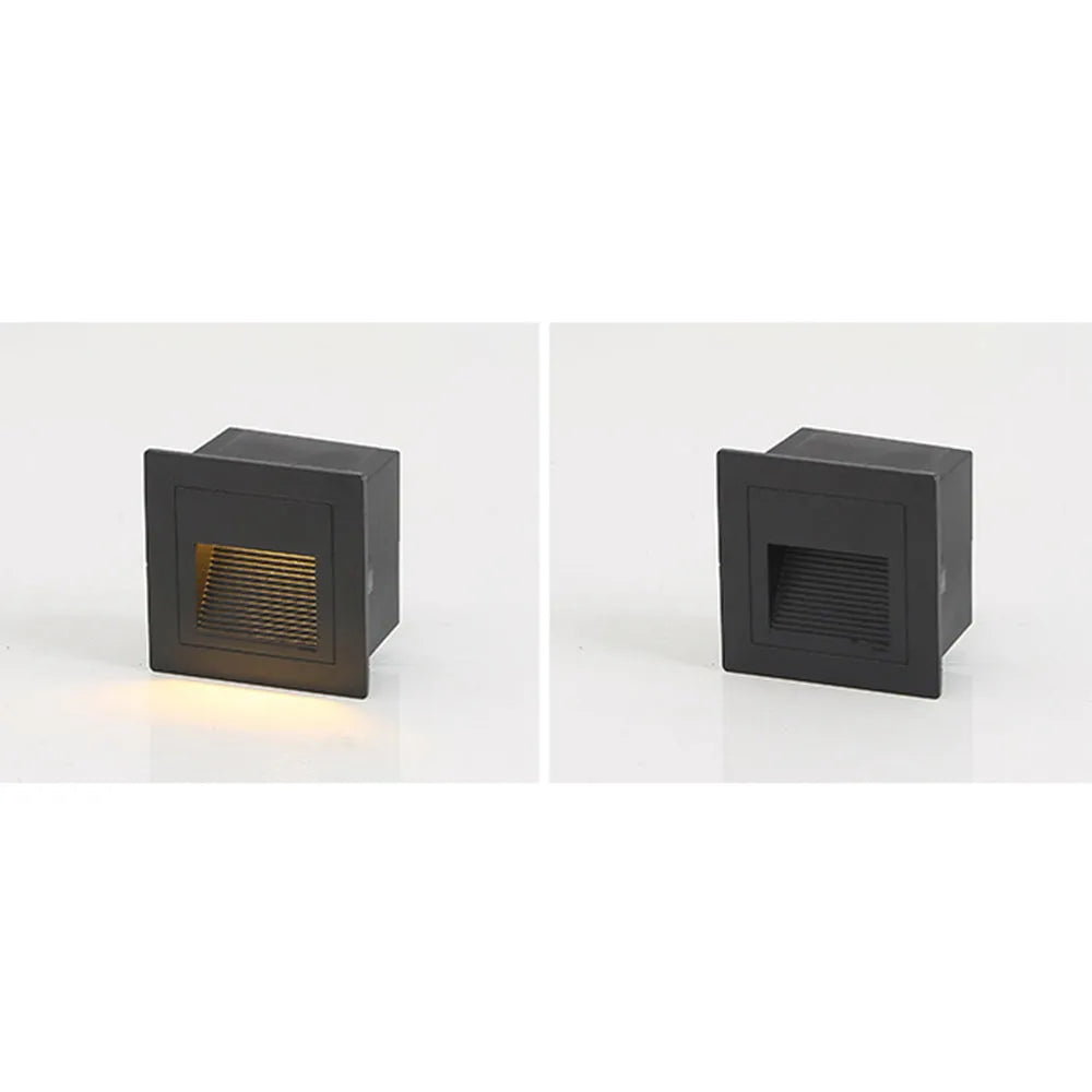 Moderne LED Außenwandleuchte Quadrat Schwarz Metall Garten/Treppen