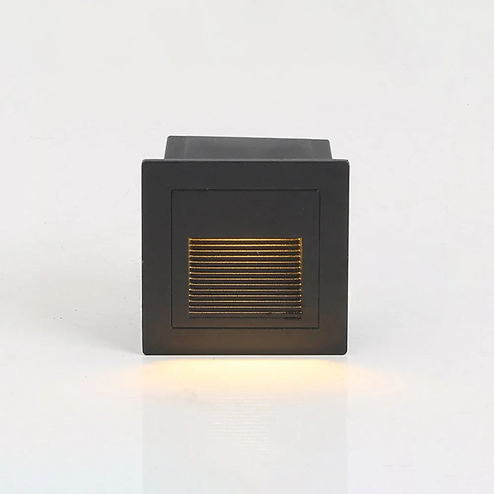 Moderne LED Außenwandleuchte Quadrat Schwarz Metall Garten/Treppen