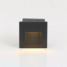 Moderne LED Außenwandleuchte Quadrat Schwarz Metall Garten/Treppen