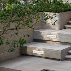 Moderne LED Außenwandleuchte Quadrat Schwarz Metall Garten/Treppen