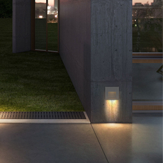 Moderne LED Außenwandleuchte Quadrat Schwarz Metall Garten/Treppen