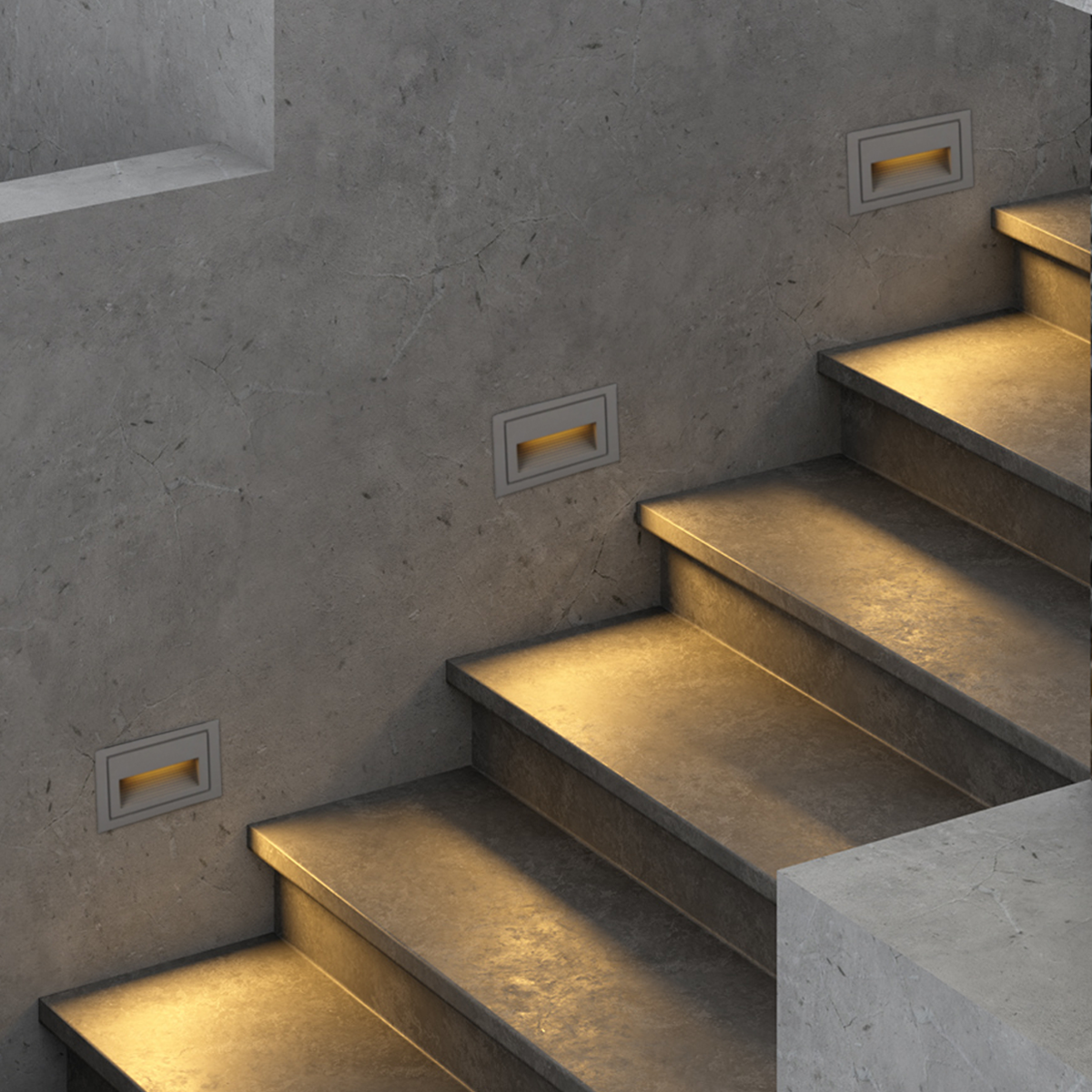 Moderne LED Außenwandleuchte Quadrat Schwarz Metall Garten/Treppen