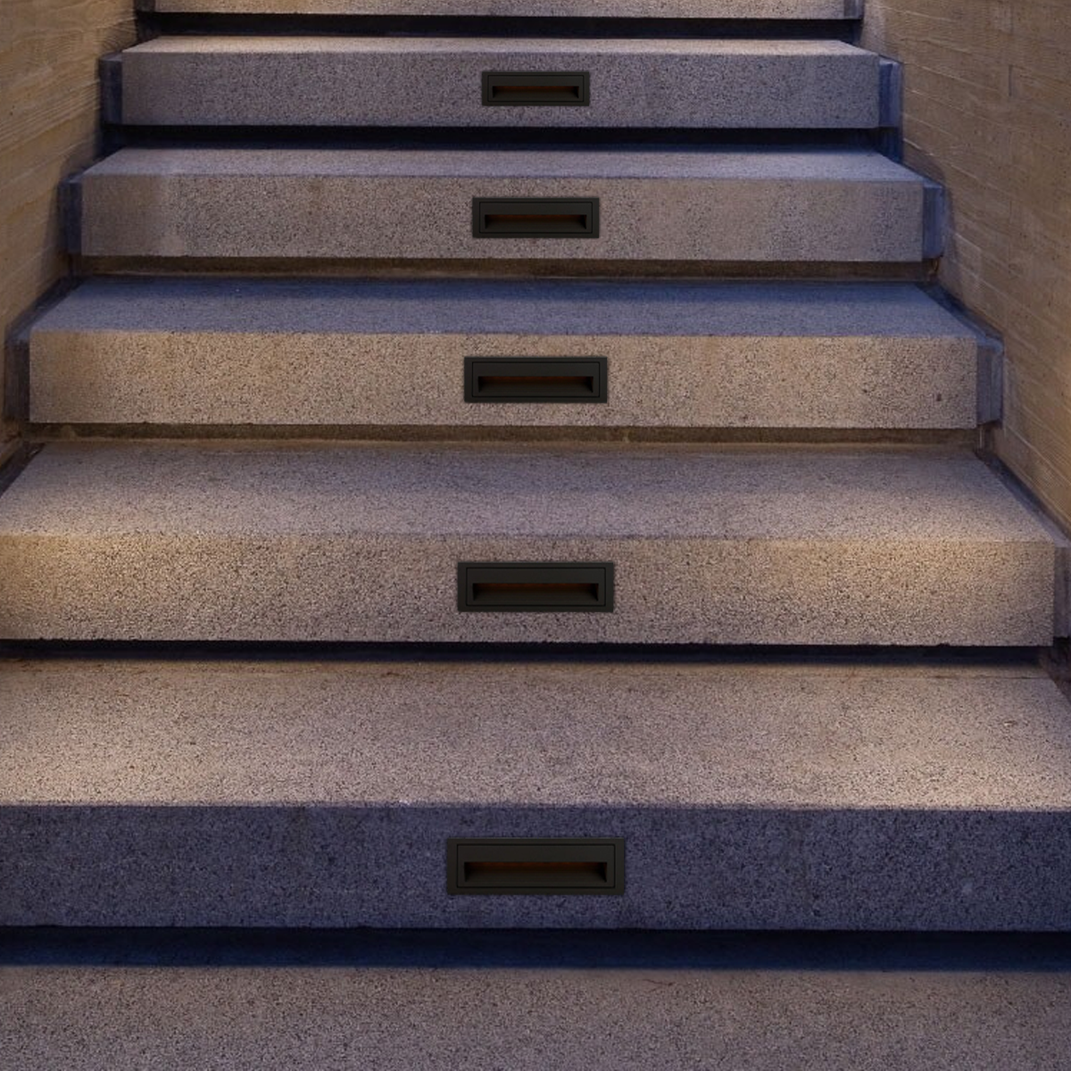 Moderne LED Außenwandleuchte Quadrat Schwarz Metall Garten/Treppen
